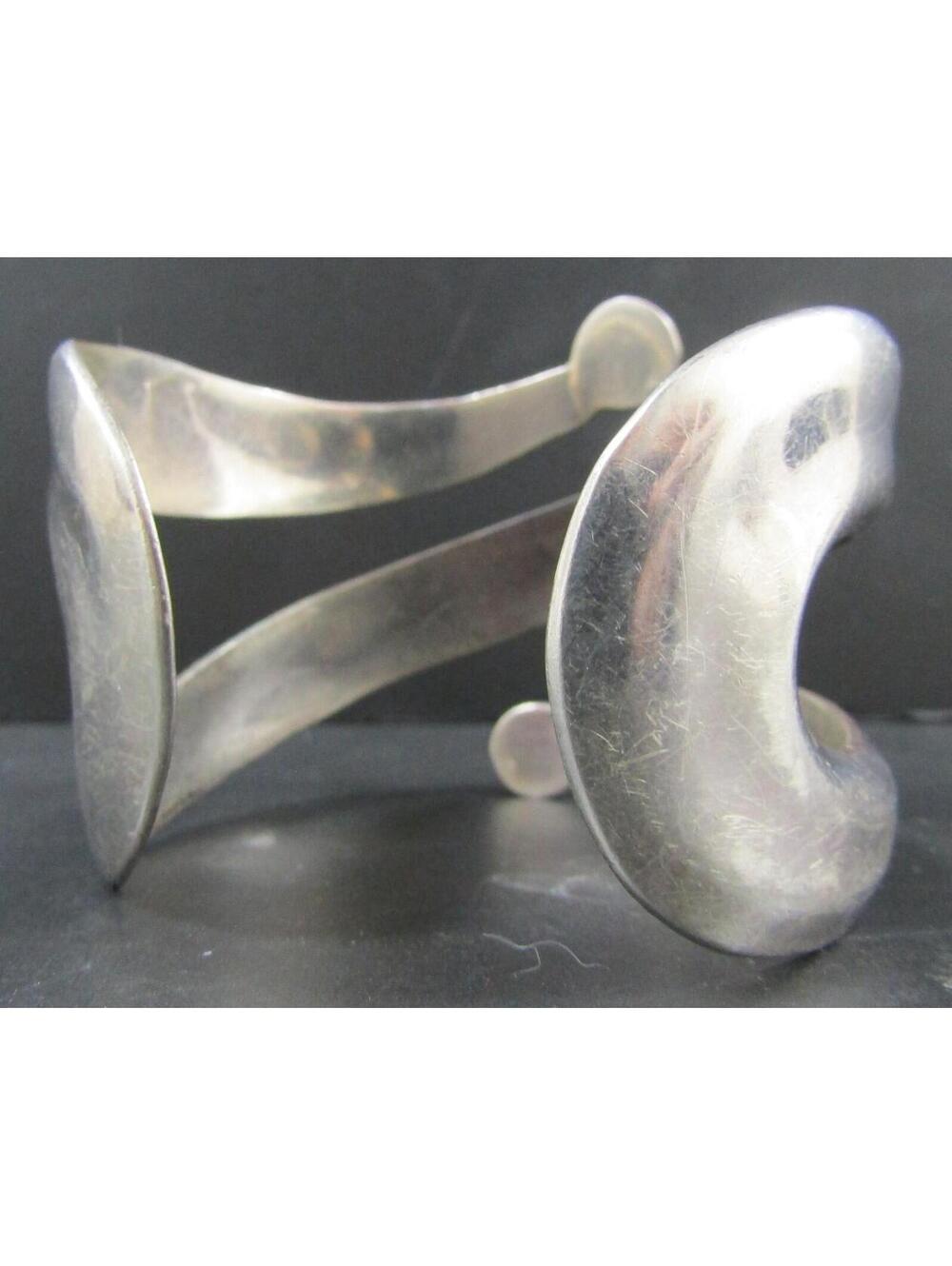 Taxco TH-17 63.4g Sterling Silver Swirl Bracelet - Picture 3 of 8